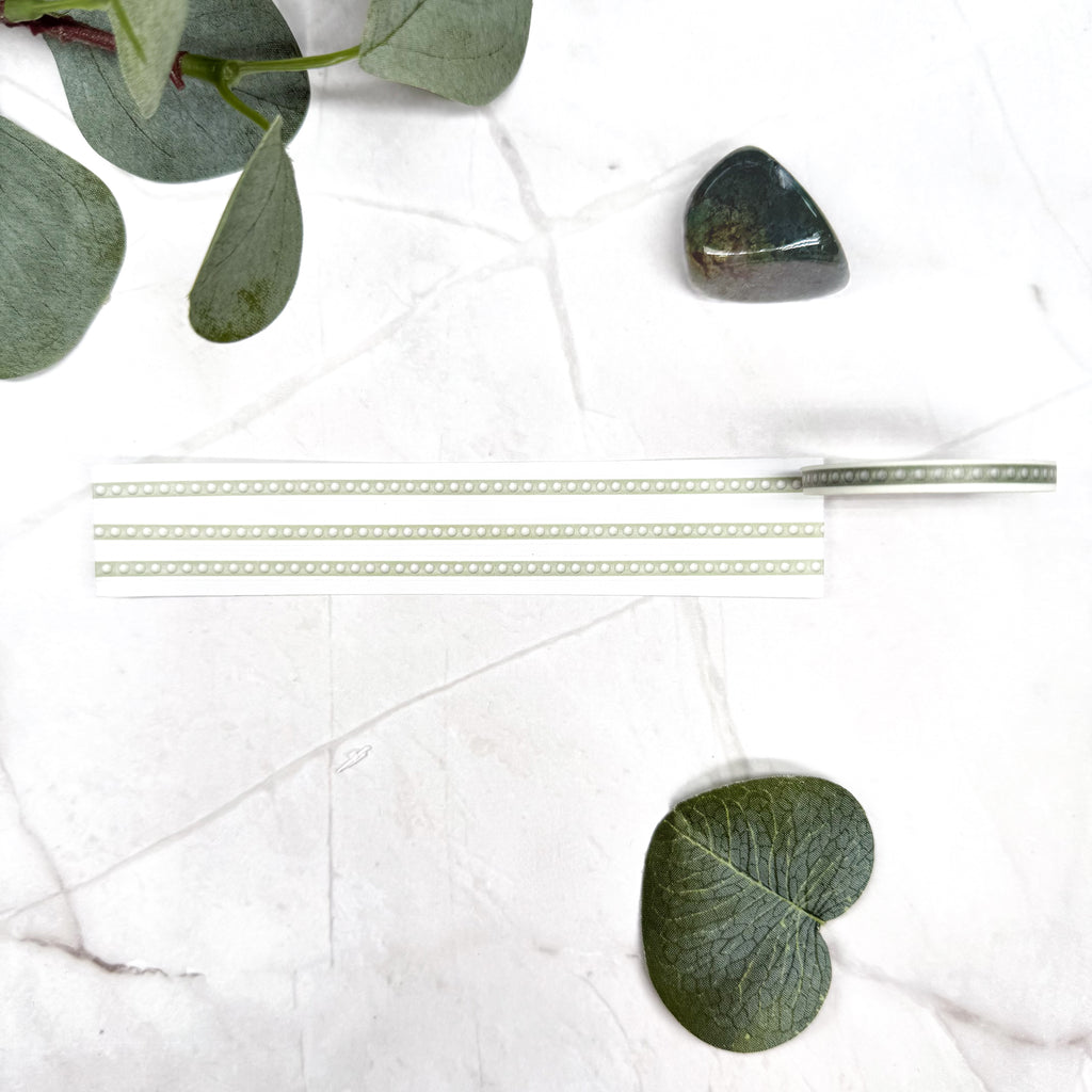 Dunne washi tape groen pastel masking contour bolletjes