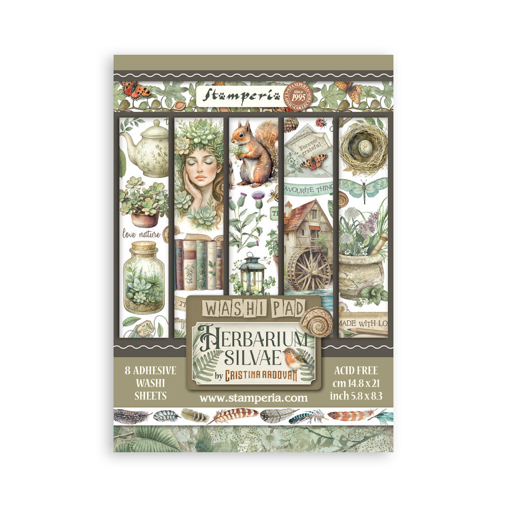 Stamperia Ephemera - Herbarium Silvae A5 Washi Pad (SBW27) Stamperia