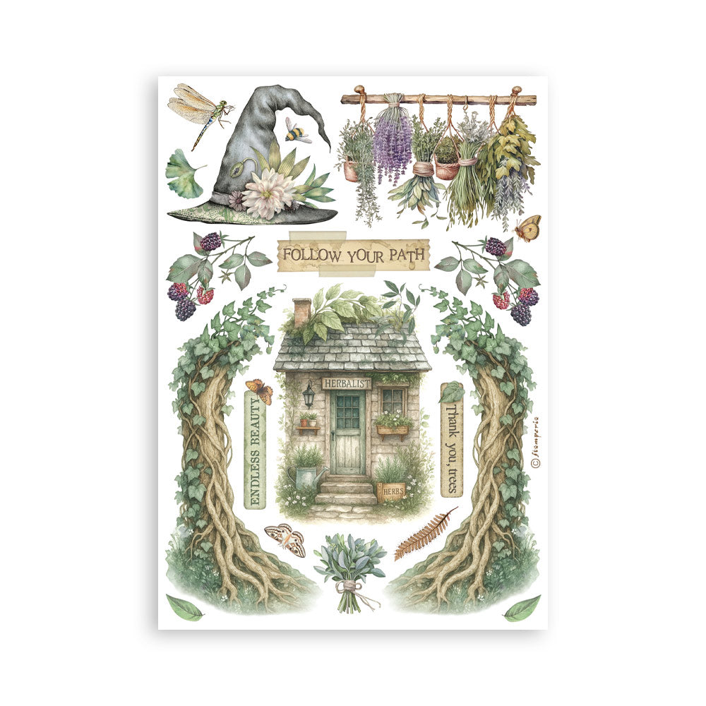 Stamperia Ephemera - Herbarium Silvae A5 Washi Pad (SBW27) Stamperia