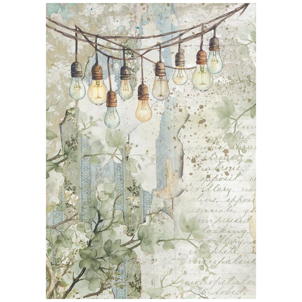 Stamperia Rice Paper -  Herbarium Silvae A6 Backgrounds (DFSAK6048) Stamperia