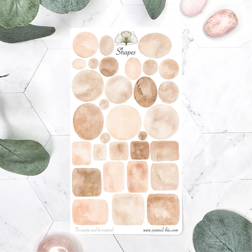 Journal planner stickers paddenstoelen bruin nude  herfst vormen