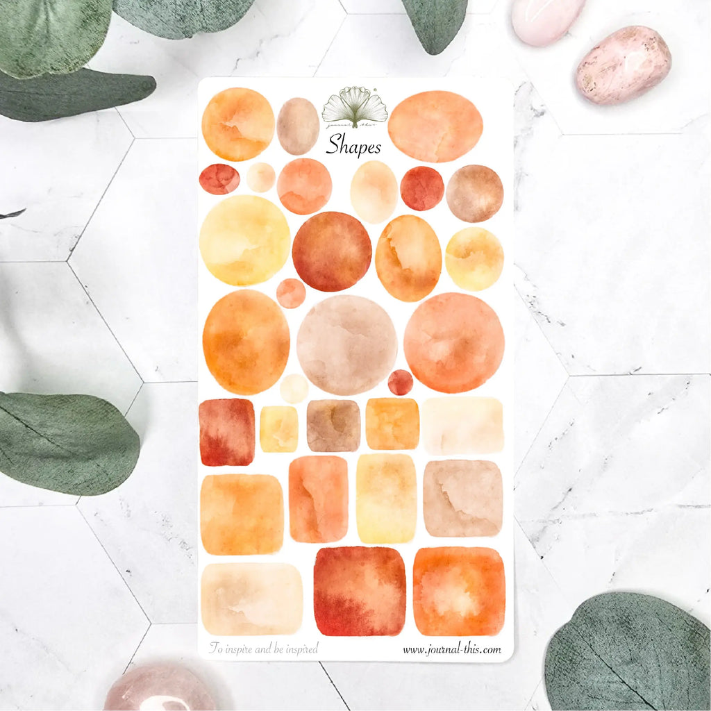 Journal planner stickers pompoenen vormen oranje geel herfst 