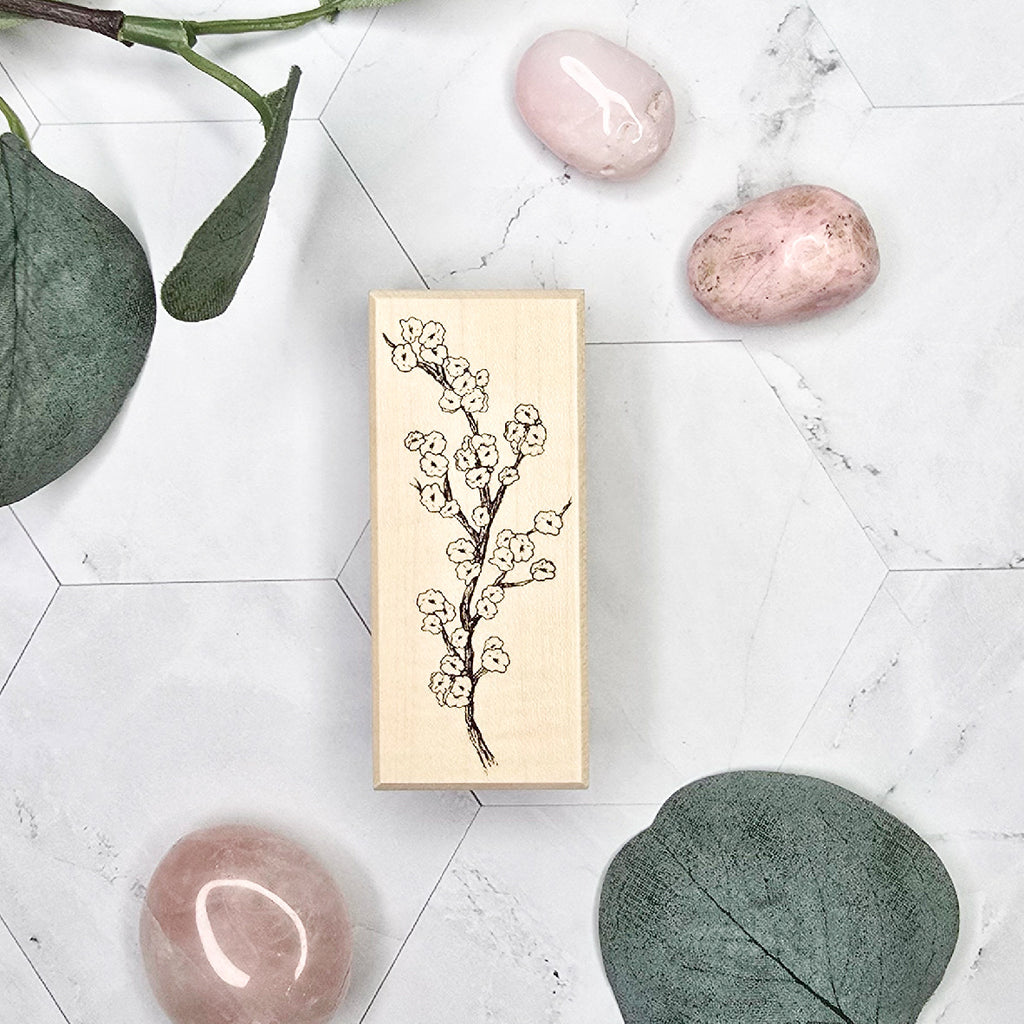 Kersen bloemen takje houten stempel sakura