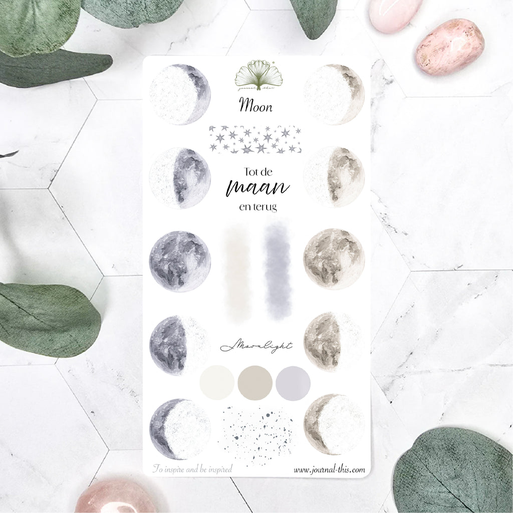 Maan stickers  journal planner manen maancyclus