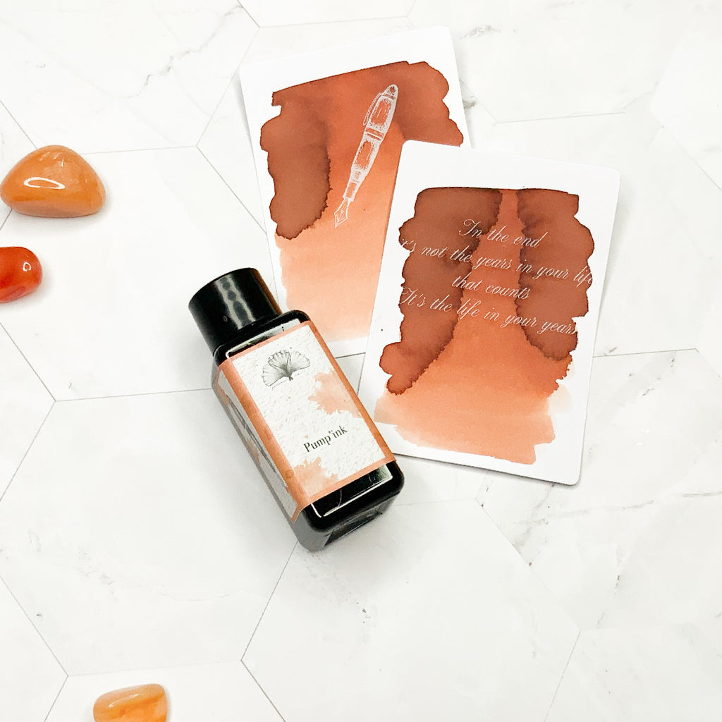 Oranje roest inkt vulpen fountain pompoen 