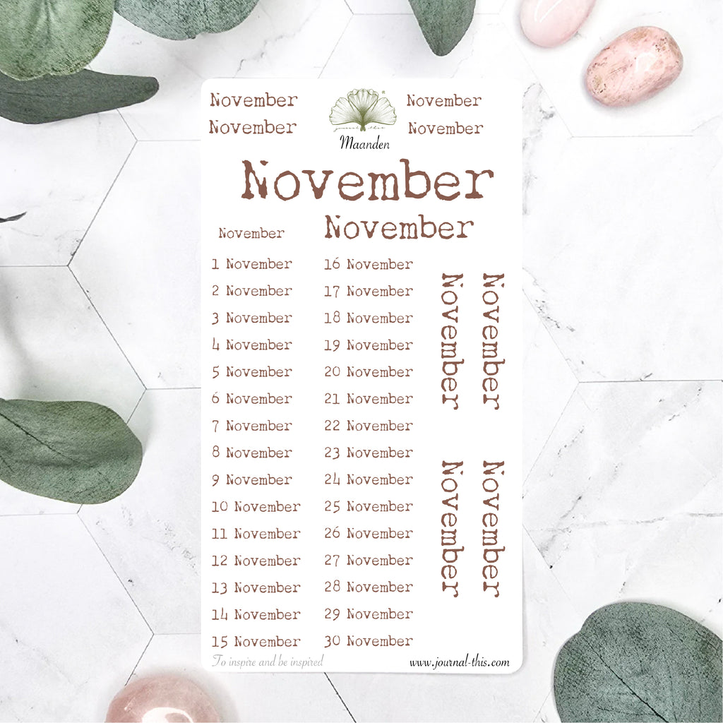 Planner sticker journal bullet agenda data Bruine