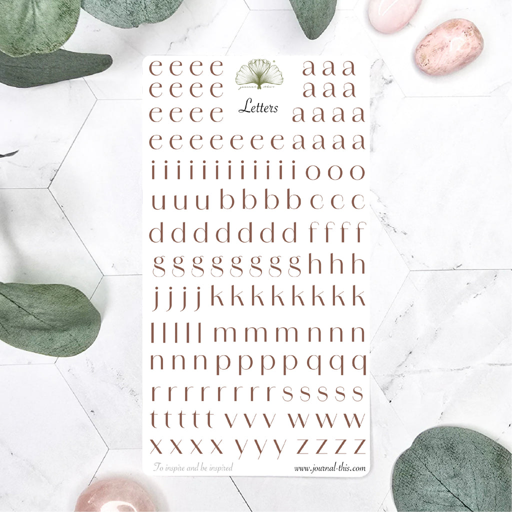 Planner stickers - Kleine letters Lettertype 3 Journal This