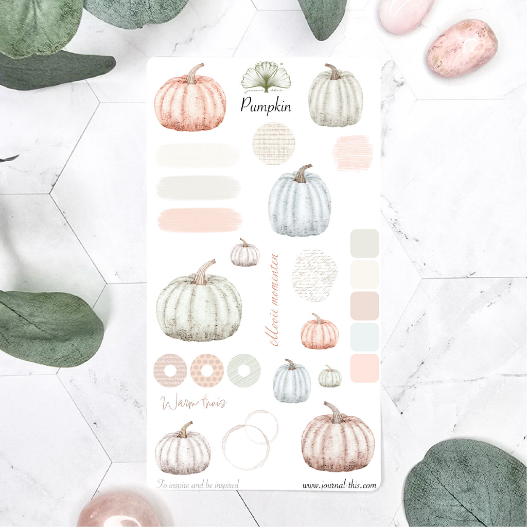 Planner sticker set pompoen pastel herfst thema