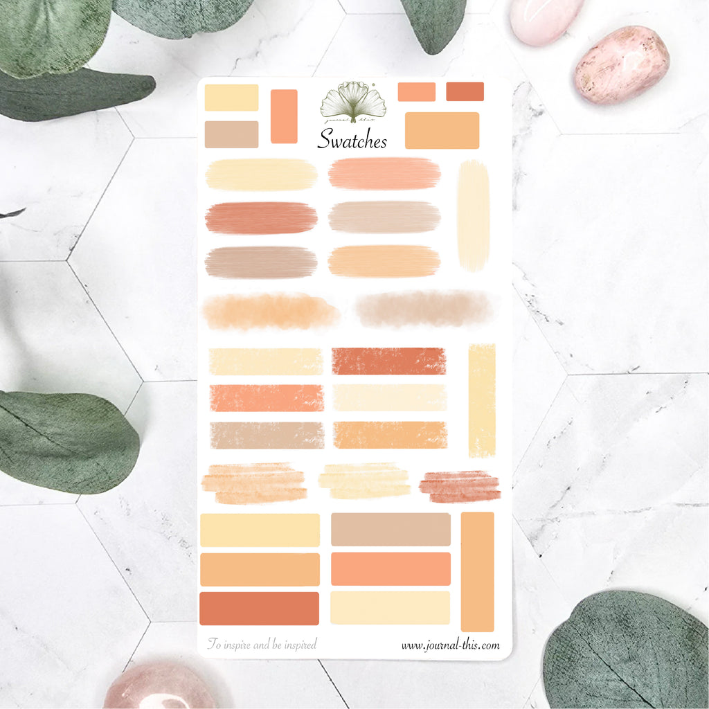 Planner sticker set pompoen swatches vegen oranje herfst thema