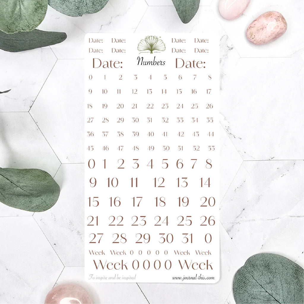 Planner stickers - Nummers Lettertype 3 Journal This