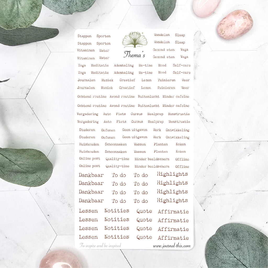 Planner Stickers - Thema’s Lettertype 1 Journal This