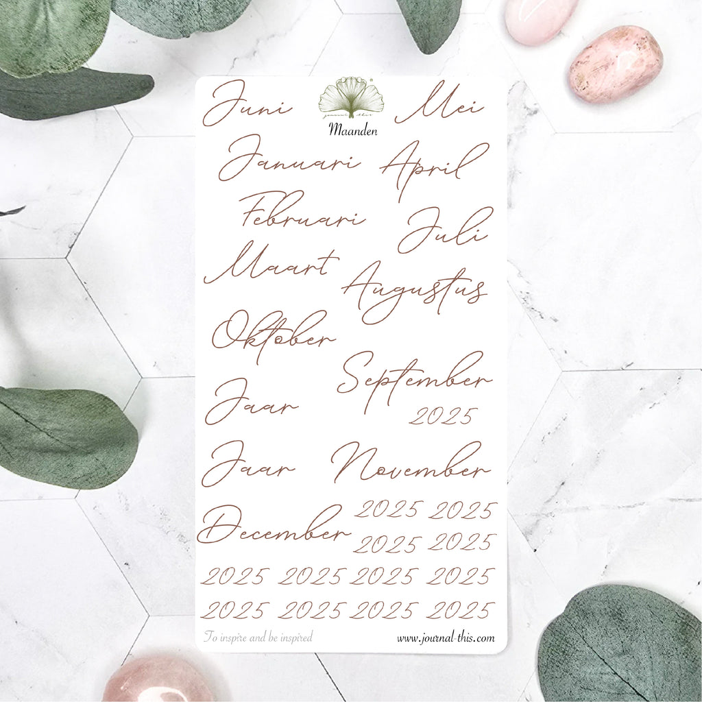 Planner stickers - Alle maanden XL Lettertype 2 Journal This