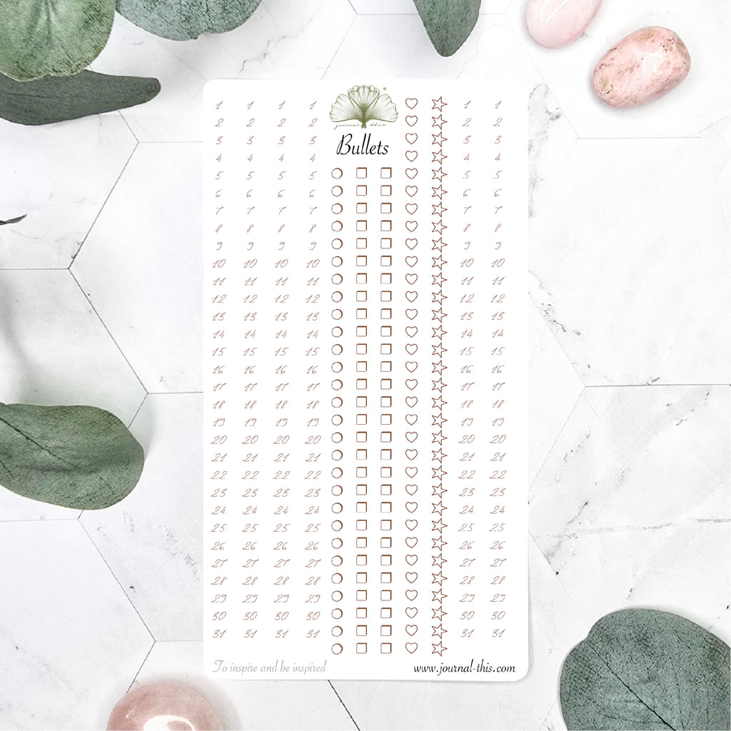 Planner stickers - Bullets Lettertype 2 Journal This