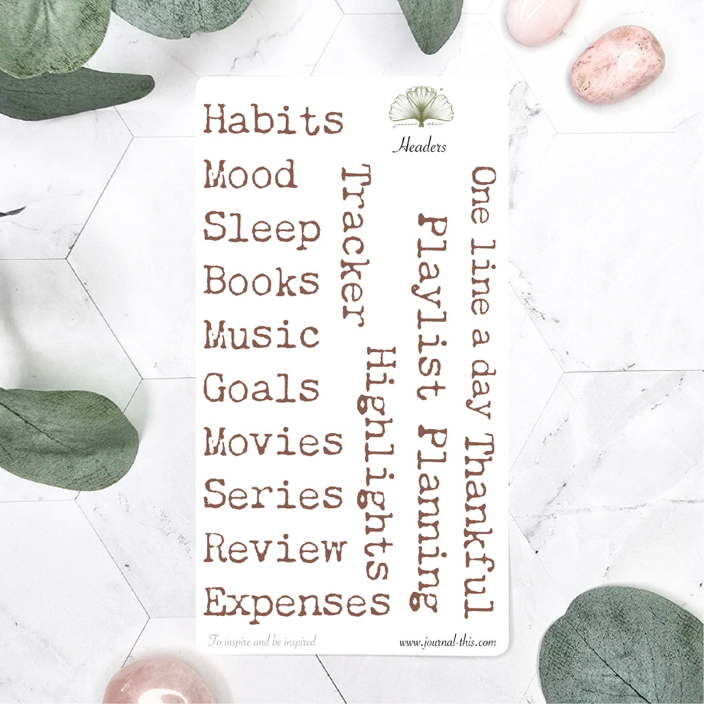 Planner Stickers - Headers Lettertype 1 Journal This
