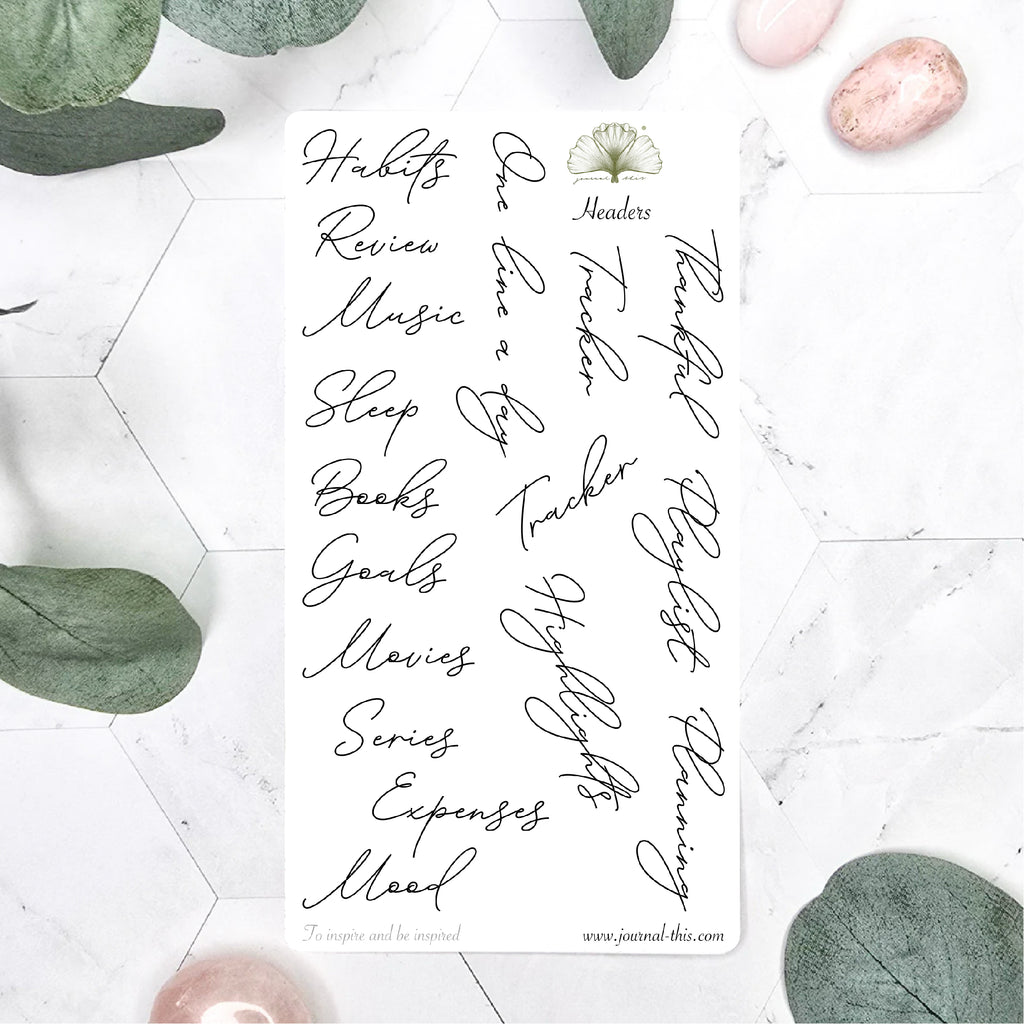Planner stickers - Headers Lettertype 2 Journal This
