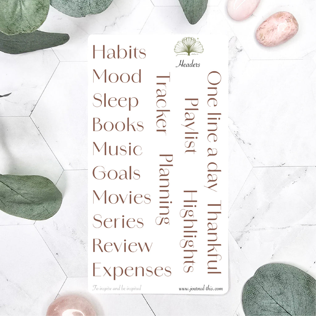 Planner stickers - Headers Lettertype 3 Journal This