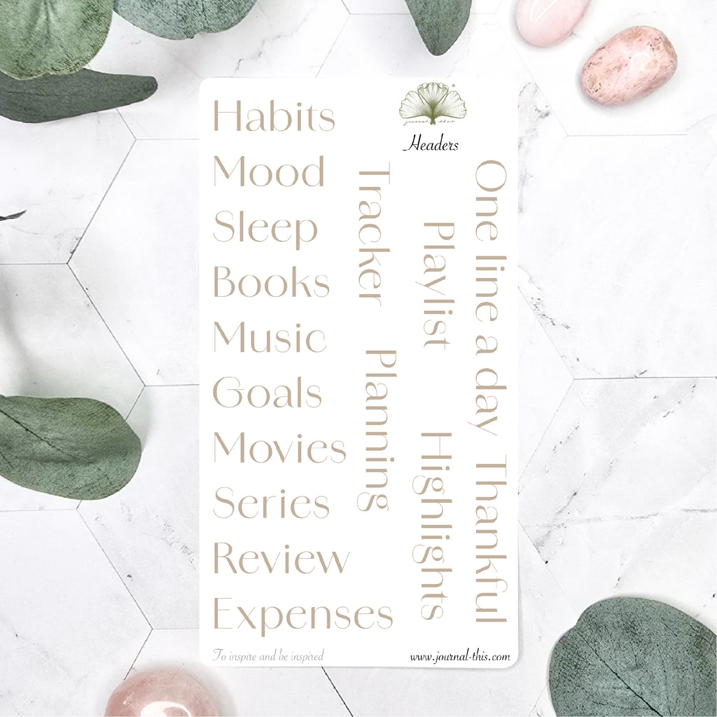 Planner stickers - Headers Lettertype 3 Journal This