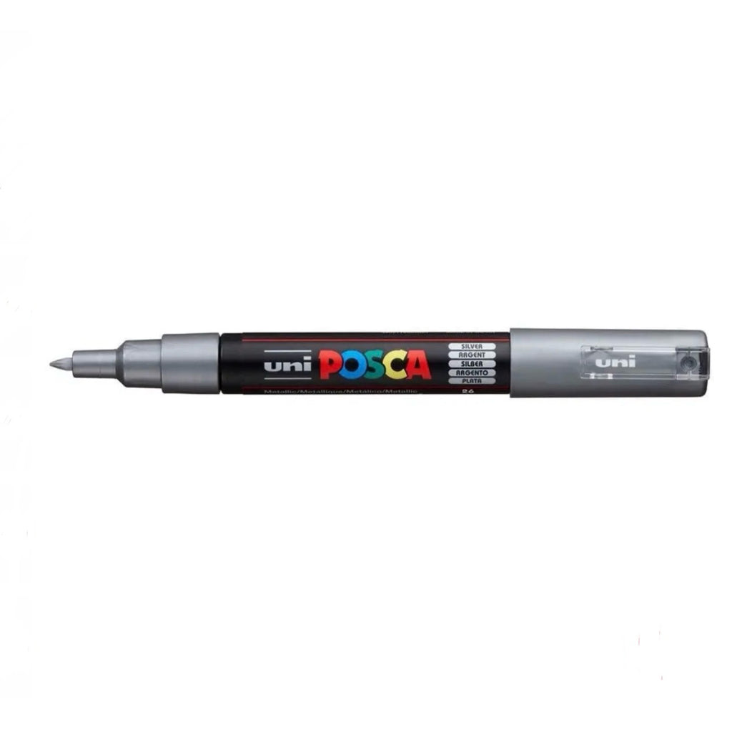 Posca stift brush  pen zilver