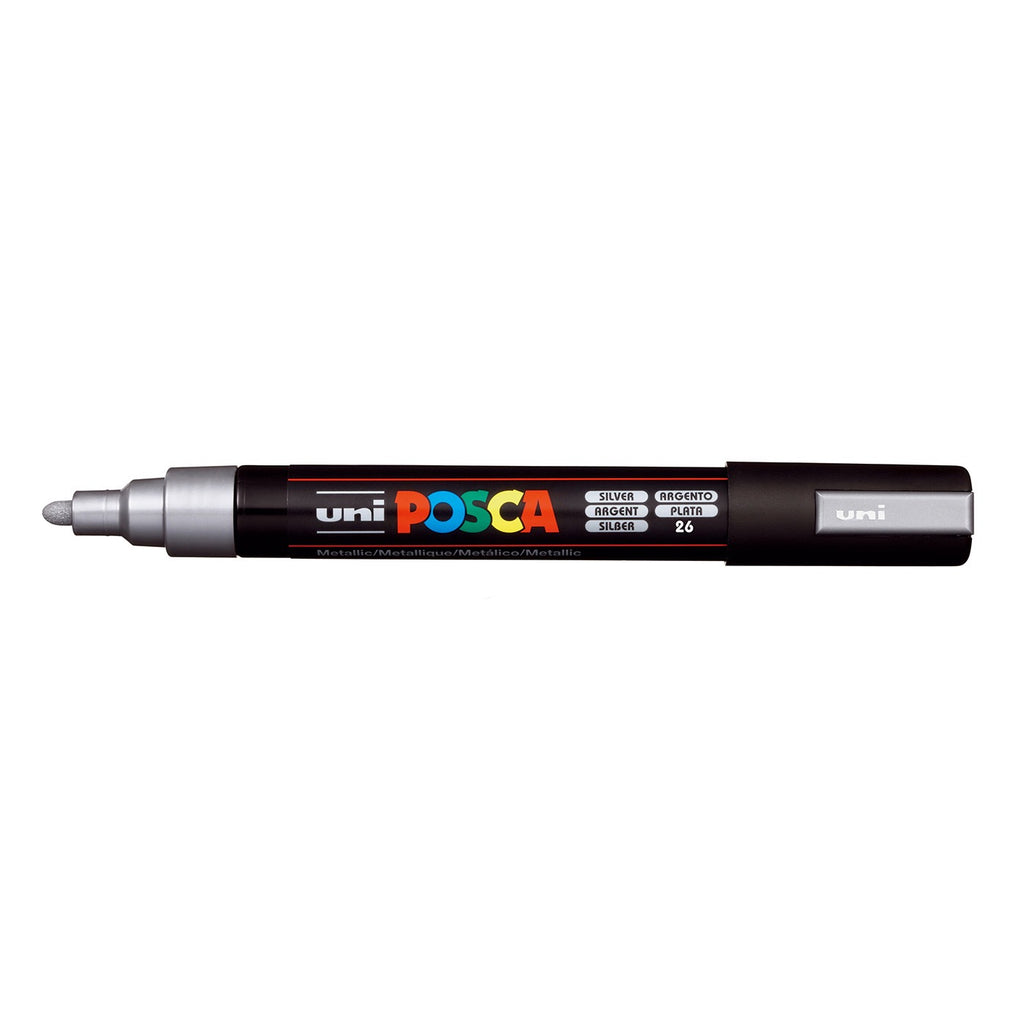 Posca stift brush verf pen zilver
