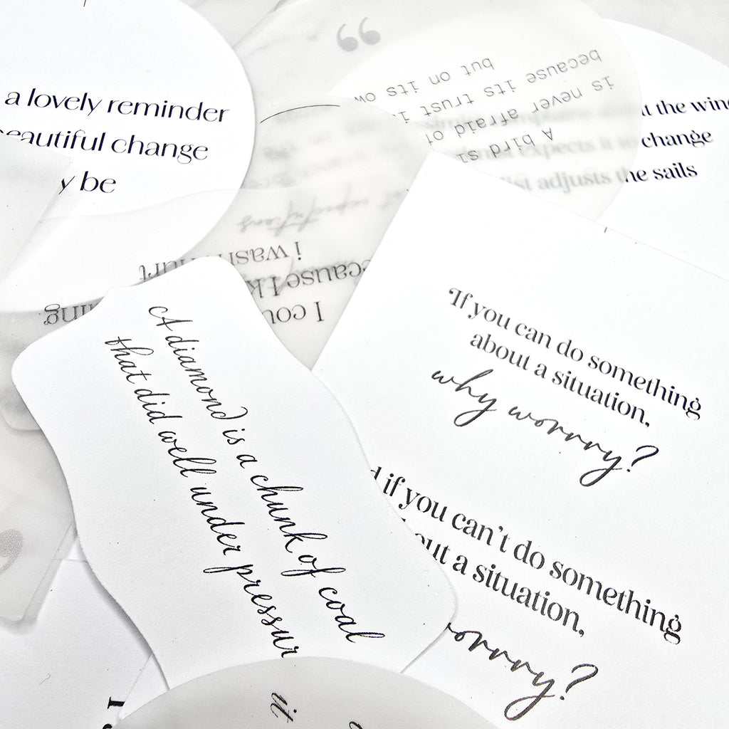 Quote planner ephemera bullet journal versiering set Die cuts