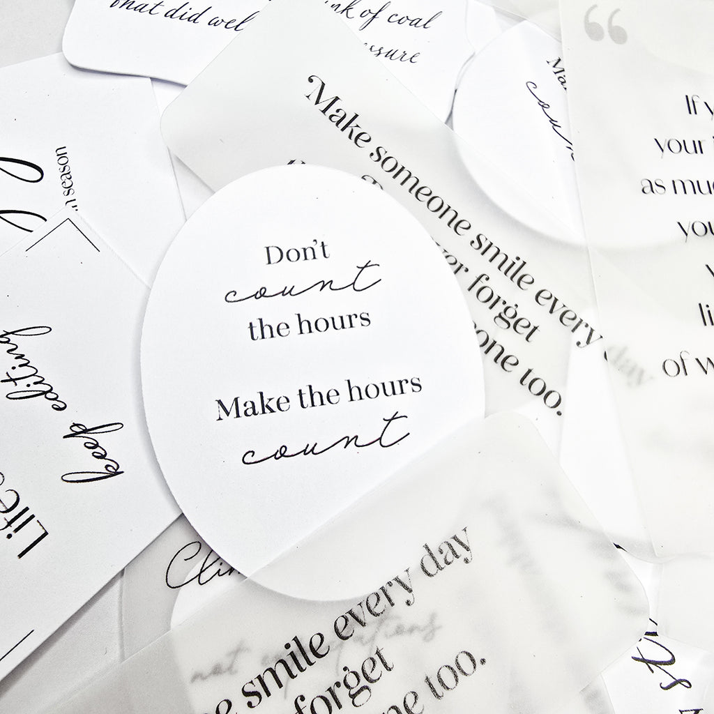 Quote planner ephemera bullet journal versiering set Die cuts Minimalistisch 