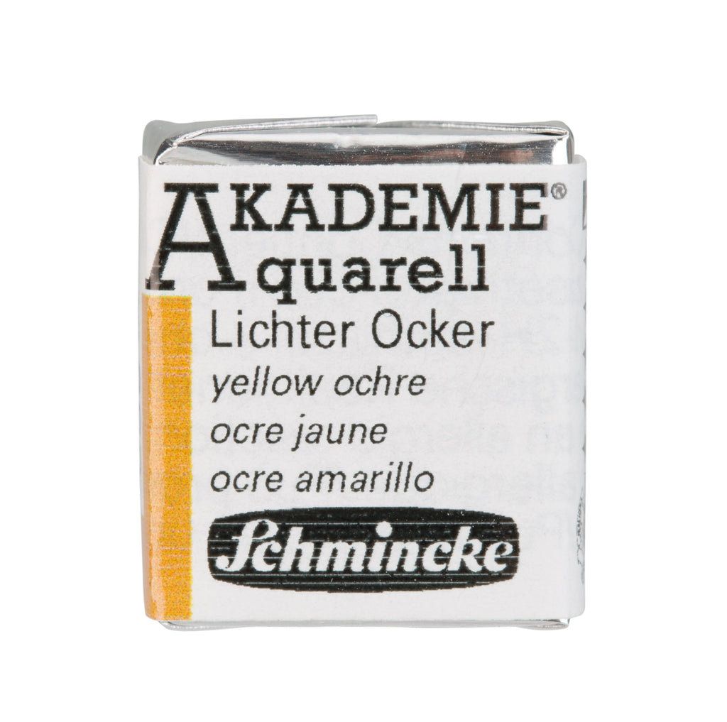 Schmincke Akademie aquarel waterverf doos watercolour doosje napje pan setje yellow ochre