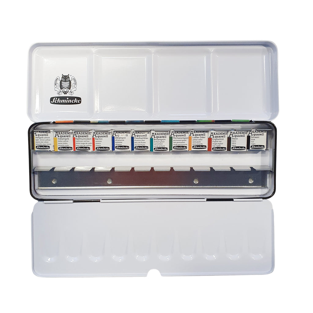 Schmincke Akademie aquarel waterverf doos watercolour limited edition doosje napje pan set