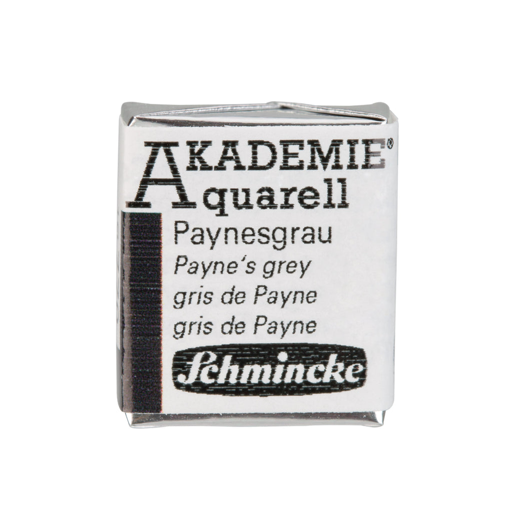 Schmincke Akademie aquarel waterverf doos watercolour limited edition doosje napje pan set Payne's grey grijs