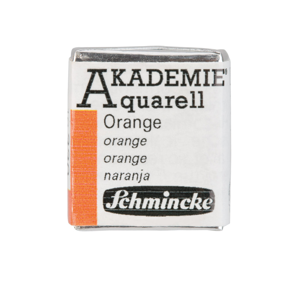 Schmincke Akademie aquarel waterverf doos watercolour limited edition doosje napje pan set orange