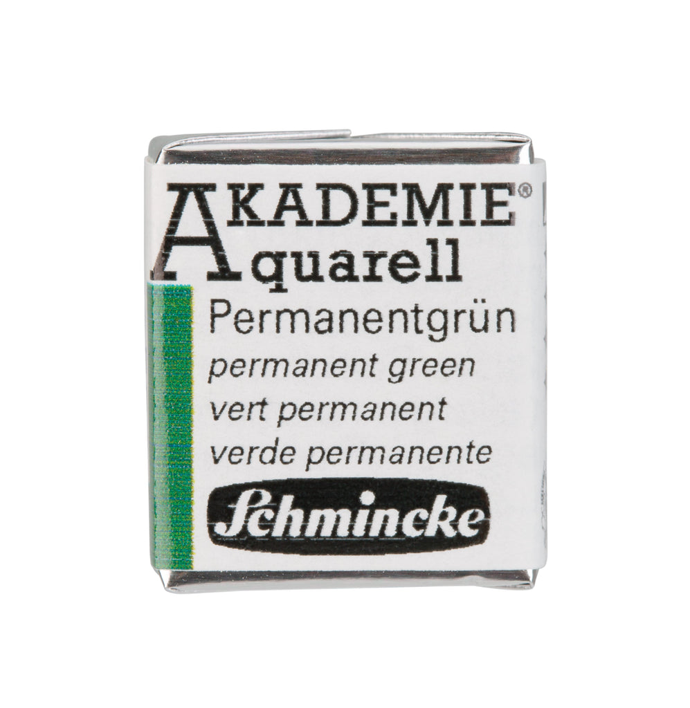 Schmincke Akademie aquarel waterverf doos watercolour limited edition doosje napje pan set permanent green groen