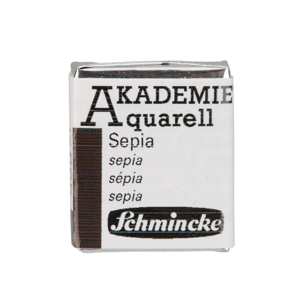 Schmincke Akademie aquarel waterverf doos watercolour limited edition doosje napje pan set sepia