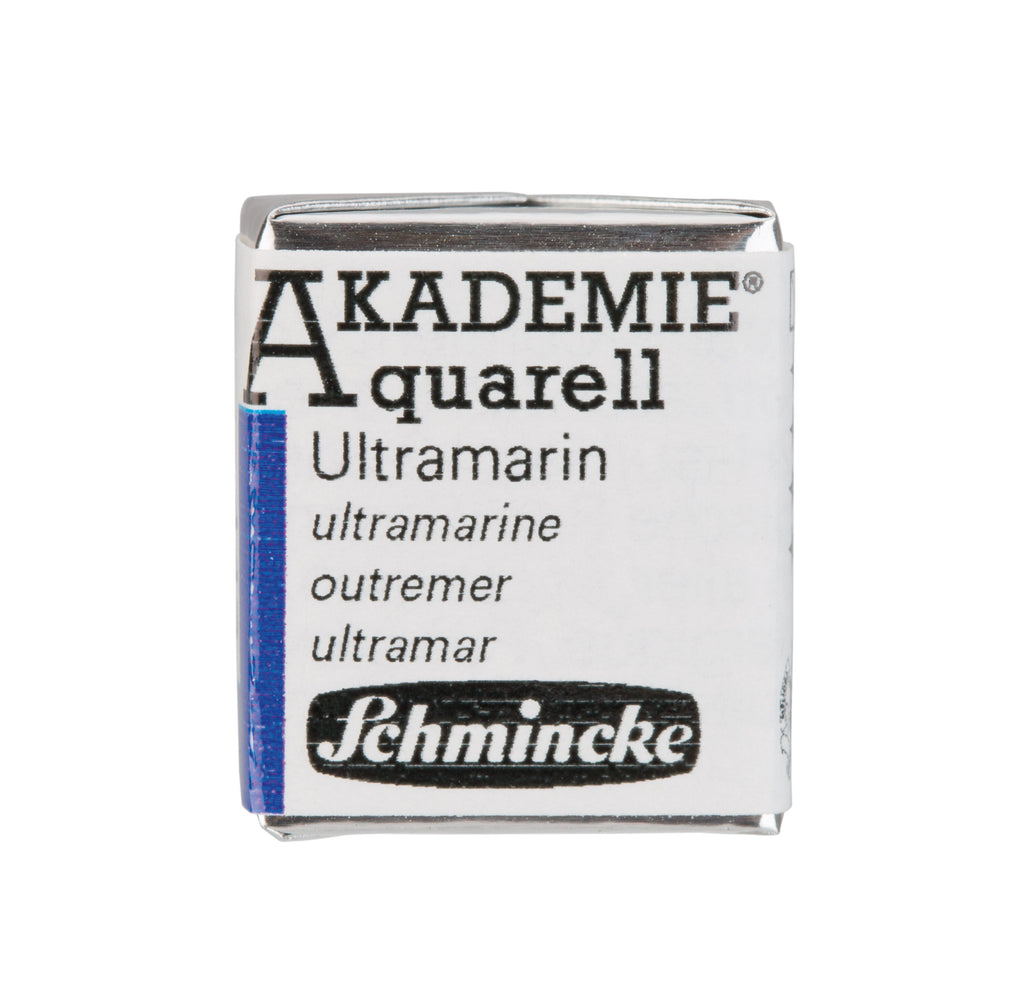 Schmincke Akademie aquarel waterverf doos watercolour limited edition doosje napje pan set ultramarine