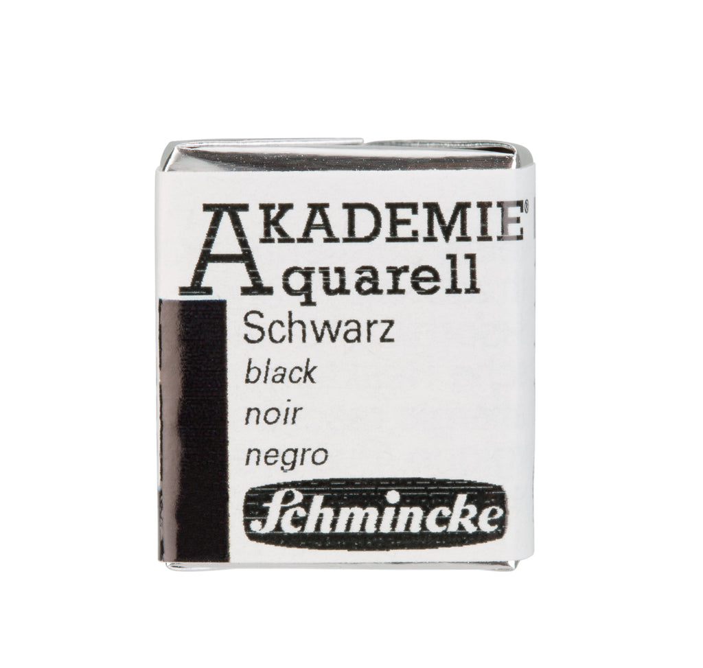 Schmincke Akademie aquarel waterverf watercolour Black zwart