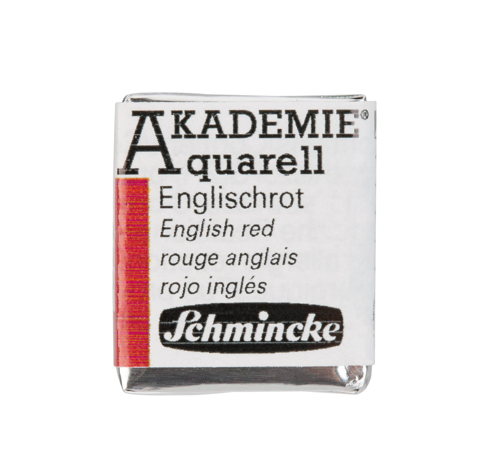 Schmincke Akademie aquarel waterverf watercolour English red rood napje pan