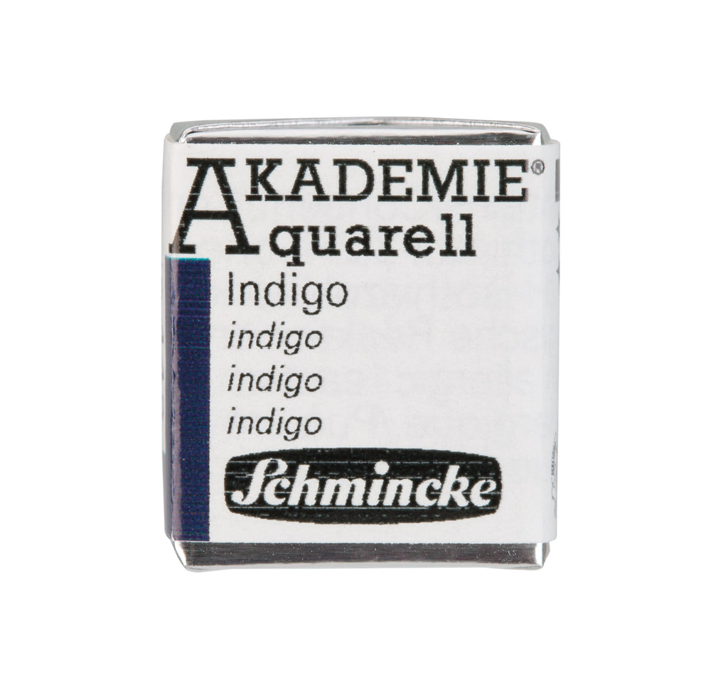 Schmincke Akademie aquarel waterverf watercolour indigo blauw  doosje leeg napje