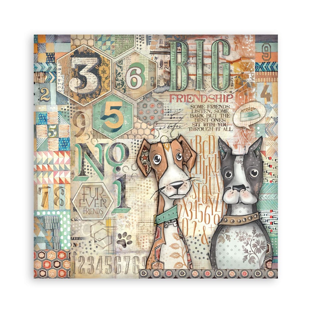 Stamperia papierblok - Furry Friends Single Face (SBBSXB18) Stamperia