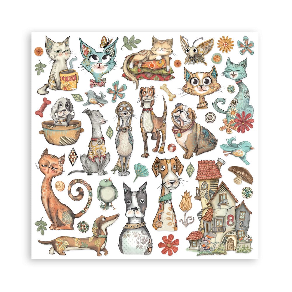 Stamperia papierblok - Furry Friends (SBBS132) Stamperia