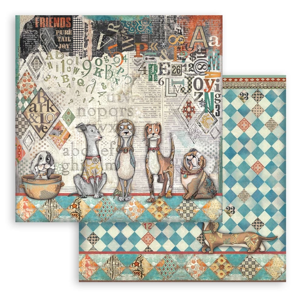 Stamperia papierblok - Furry Friends (SBBS132) Stamperia