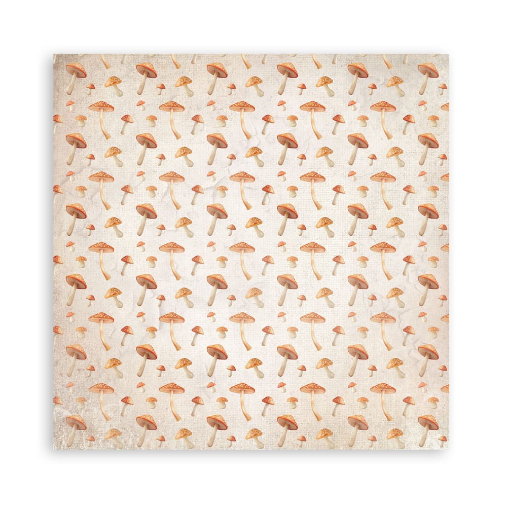 Stamperia paddenstoelen whispering woods herfst pompoen papier