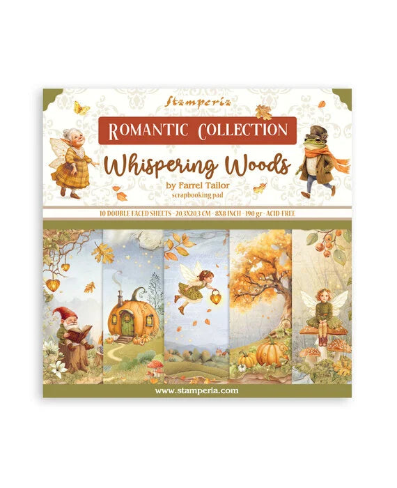 Stamperia paddenstoelen whispering woods herfst pompoen papier Sprookje paddenstoel 