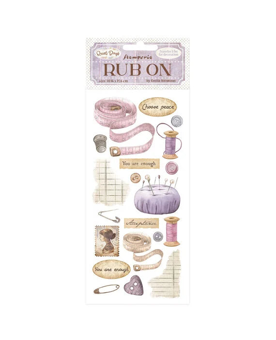 Stamperia Rub-on - Quiet Days Sewing (DFLRB204) Stamperia