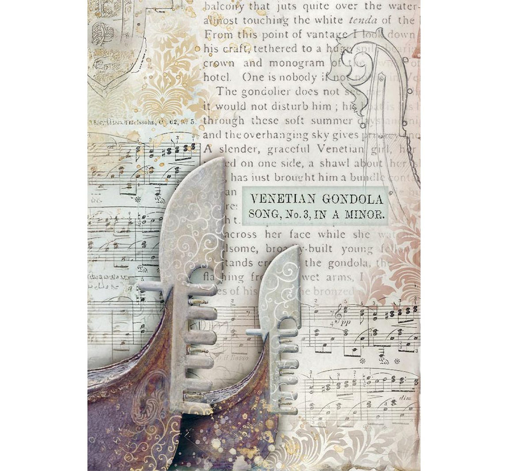 Stamperia Rice Paper - Venice City of Art Backgrounds A6 (DFSAK6042) Stamperia