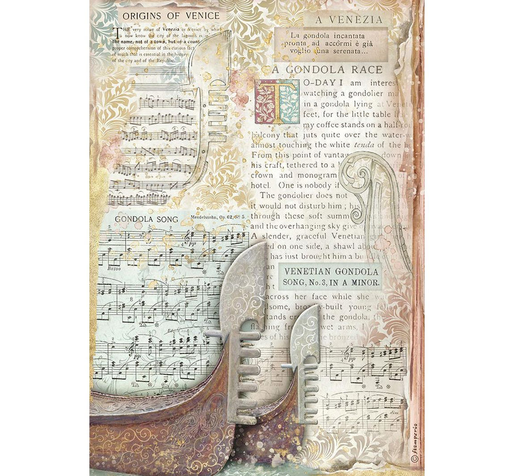 Stamperia Rice Paper Set - Venice City of Art A4 selection (DFSA4XVN) Stamperia