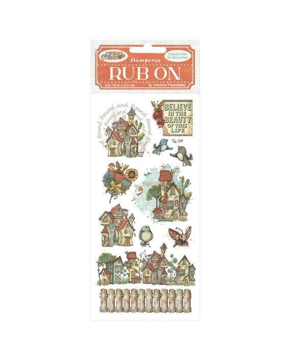 Stamperia Rub-on - Furry Friends Houses (DFLRB199) Stamperia