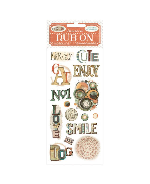 Stamperia Rub-on - Furry Friends Writings (DFLRB198) Stamperia