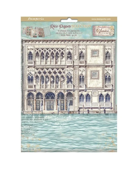 Stamperia Rice Paper Set - Venice City of Art A4 selection (DFSA4XVN) Stamperia