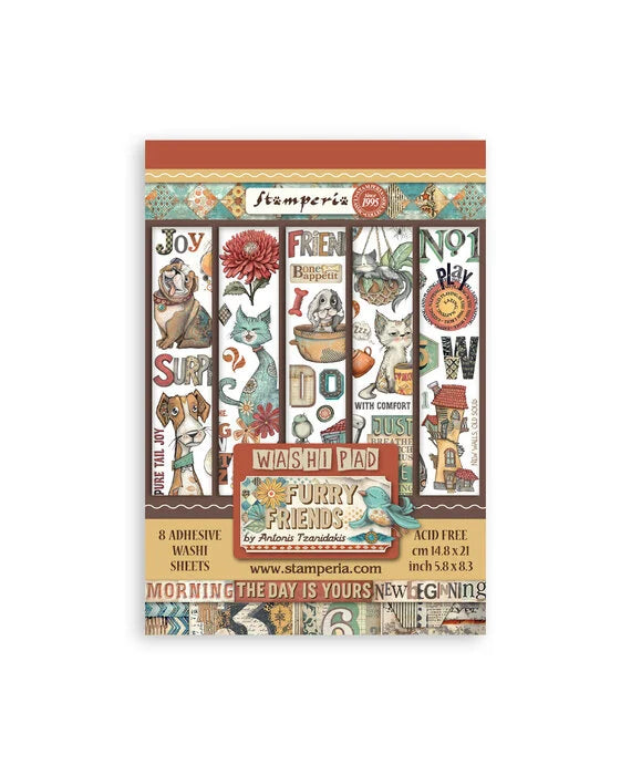 Stamperia Ephemera - Furry Friends A5 Washi Pad (SBW25) Stamperia