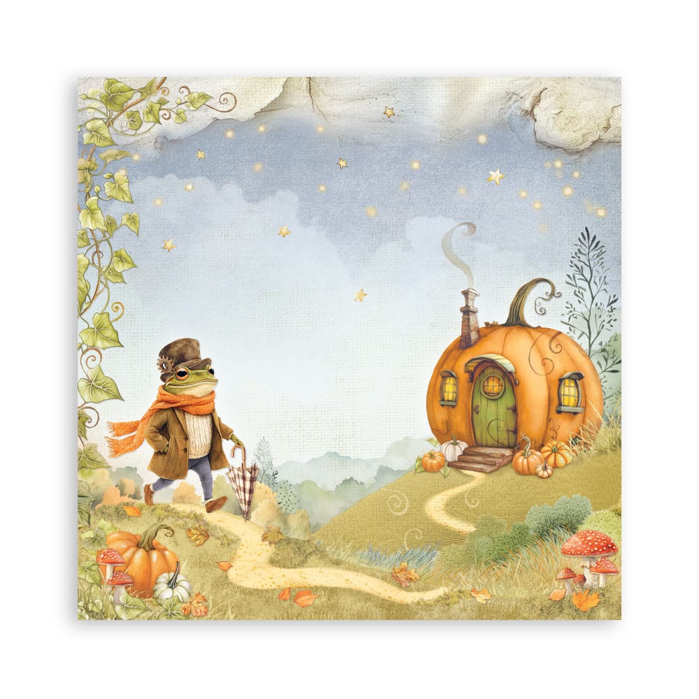 Stamperia whispering woods herfst pompoen papier 5