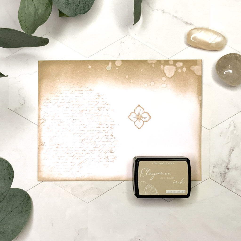 Stempel_inkt_knutsel_distress_effect_elegance_journal Creme beige