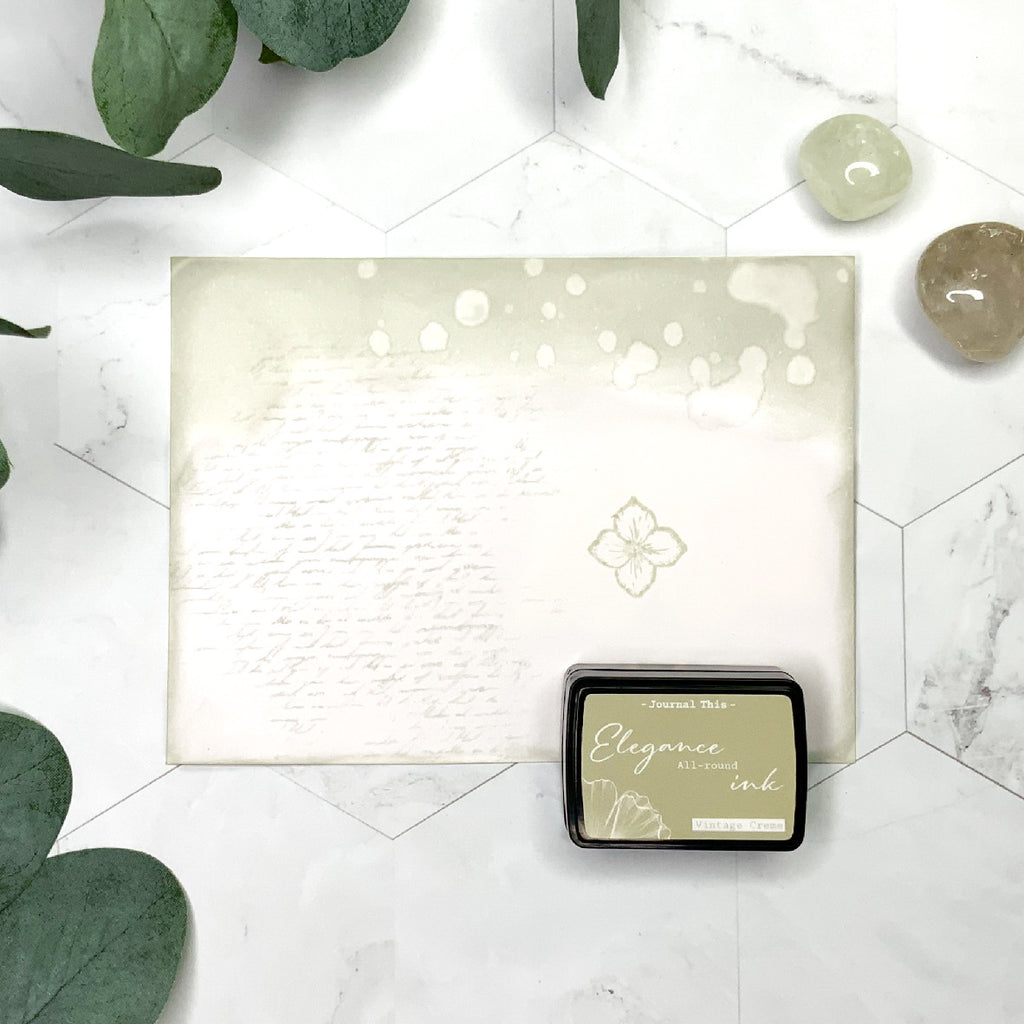 Stempel_inkt_knutsel_distress_effect_elegance_journal Creme beige